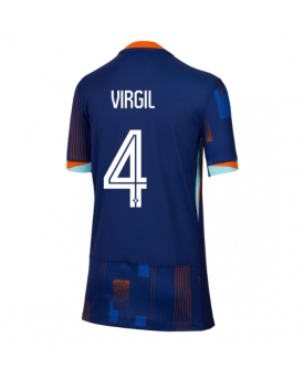 Paesi Bassi Virgil van Dijk #4 Maglia Gara Trasferta Repliche Europei 2024 Donna